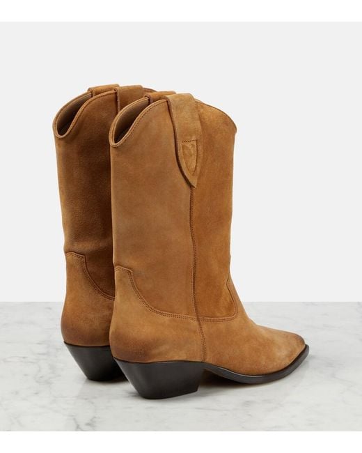 Isabel Marant Brown Duerto Pointed-toe Suede Heeled Cowboy Boots