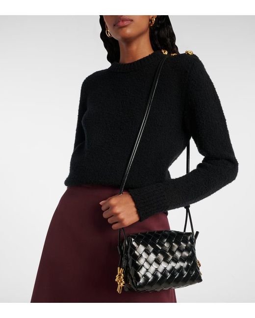 Bottega Veneta Black Loop Mini Leather Crossbody Bag