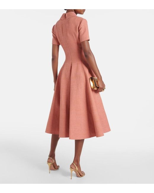 Emilia Wickstead Pink Jody Cotton And Linen Midi Dress