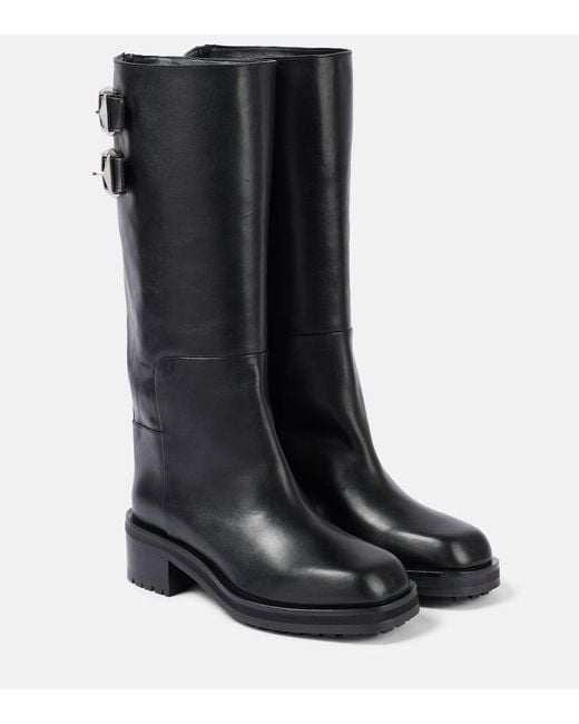 Jimmy Choo Black Brooklyn 50 Leather Knee-High Boots