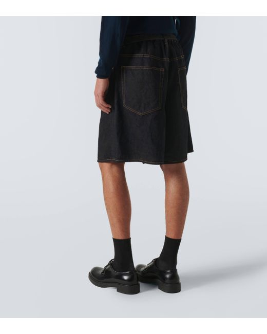 Sacai Black Denim Bermuda Shorts for men