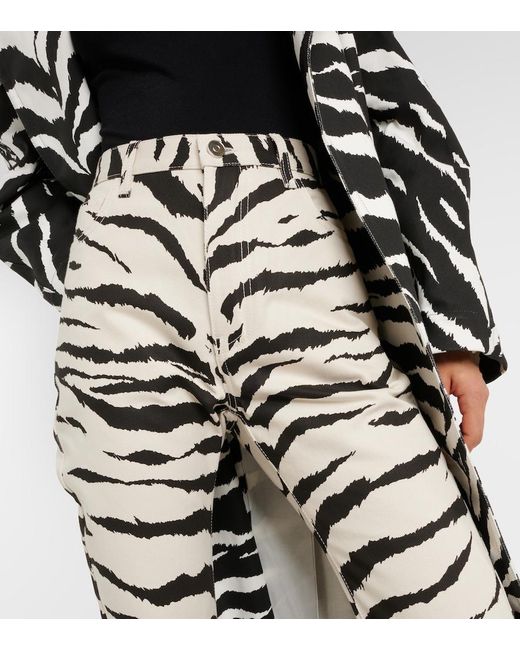 Alaïa White Zebra-Print Jeans