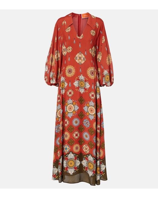LaDoubleJ Red Diva Printed Maxi Dress