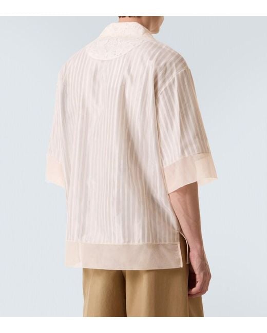 Camisa Bowling De Encaje Con Patchwork Simone Rocha de hombre de color White