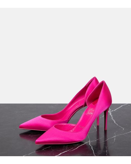 Christian Louboutin Pink Iriza 85 Silk Satin Pumps