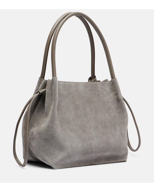 Tod's Gray Medium Suede Bucket Bag