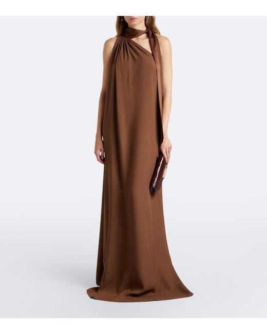 ‎Taller Marmo Brown Astor Gathered Maxi Dress