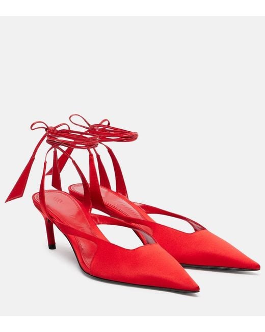 The Attico Red Satin Pumps