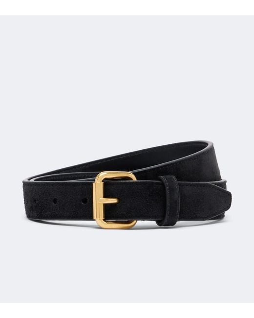The Row Black Geo Suede Belt