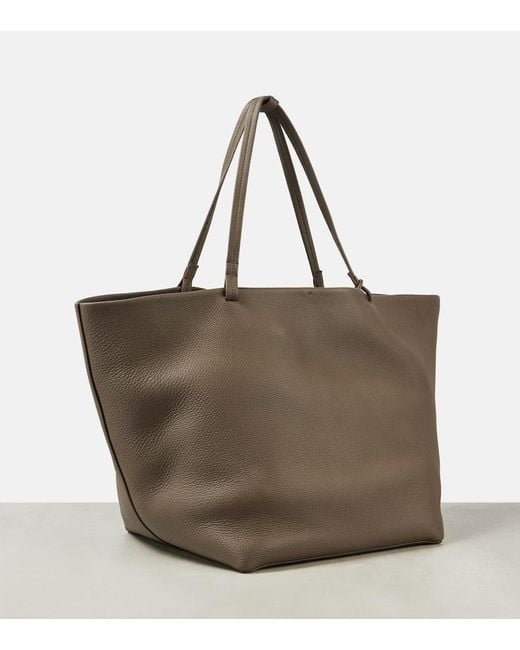 The Row Brown Park Xl Leather Tote Bag