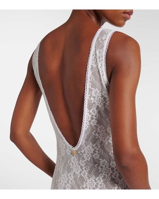 Bananhot White Adel Sheer Lace Maxi Dress