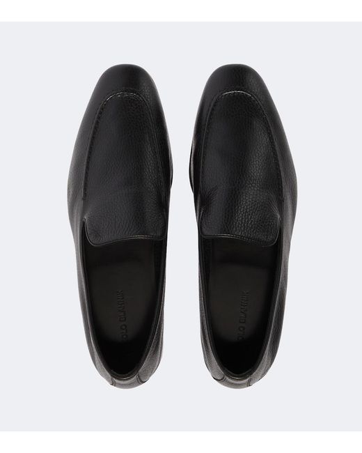 Manolo Blahnik Black Truro Leather Loafers for men