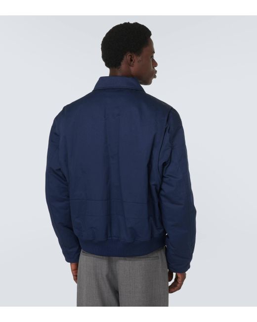 Marni Blue Cotton Gabardine Bomber Jacket for men