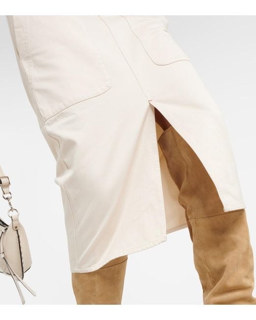 Isabel Marant Natural Flozia Cotton Midi Skirt