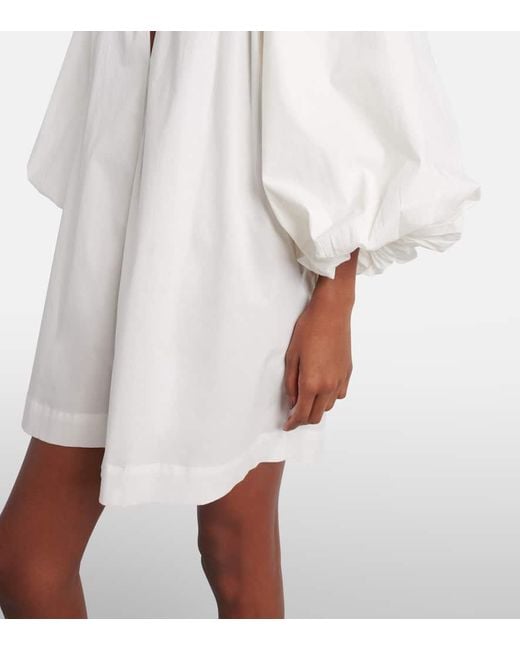 Adriana Degreas White Minikleid Aus Einem Baumwollgemisch