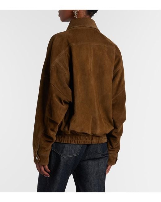 Nour Hammour Brown Dalma Suede Blouson Jacket