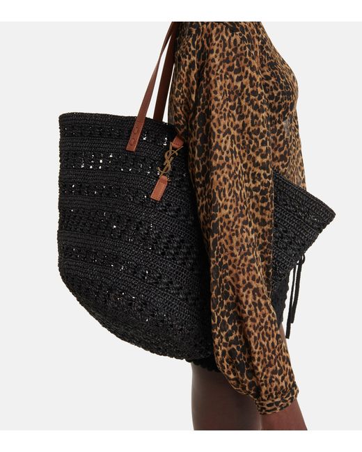 ysl black raffia bag