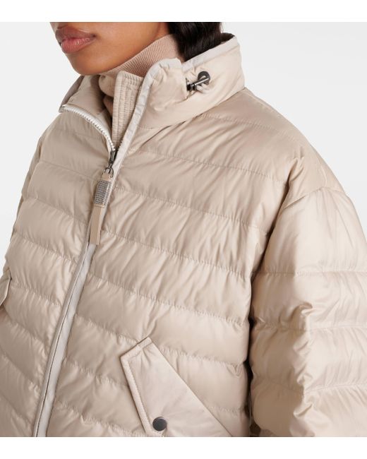 Brunello Cucinelli Natural Quilted Down Jacket