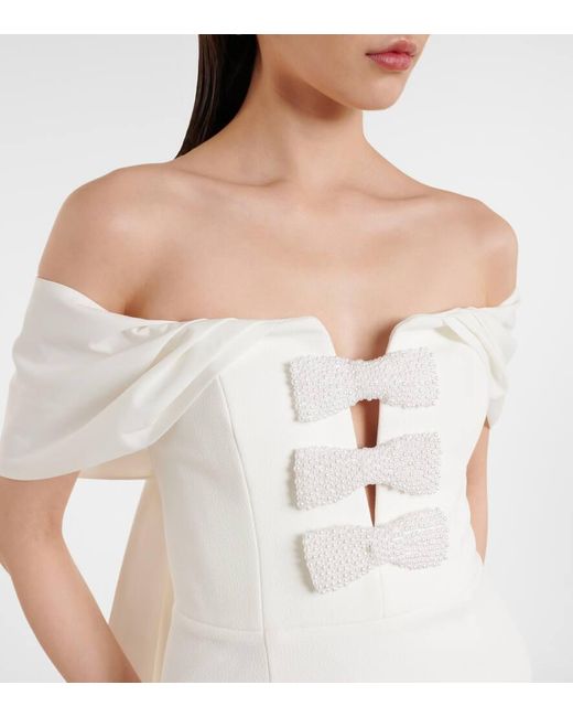 Rebecca Vallance White Rory Crepe Midi Dress