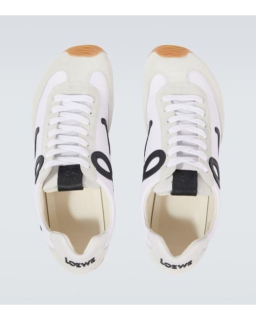 Loewe Ballet Runner 2.0 Suede-Trimmed Sneakers in Metallic