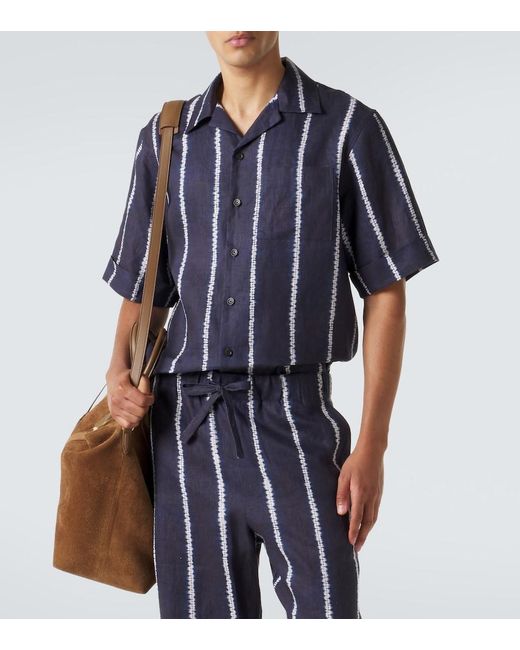 Camicia Bowling di Commas in Blue da Uomo