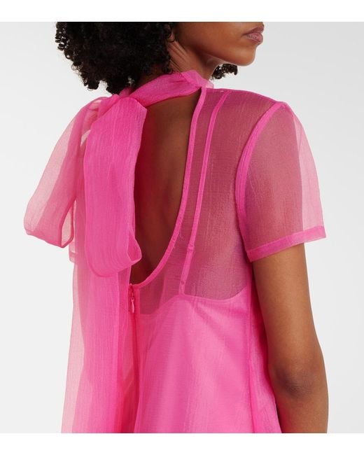 Staud Pink Tiered Tulle Gown