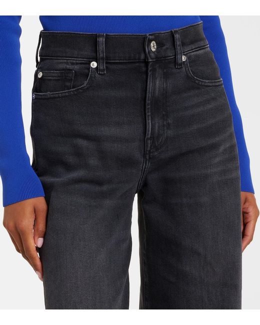 7 For All Mankind Blue Lotta Wide-Leg Jeans