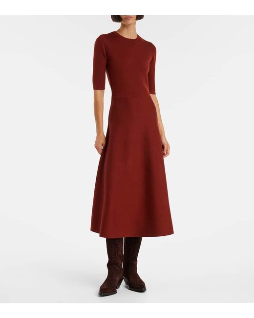 Gabriela Hearst Red Wool, Cashmere, And Silk Maxi Dress