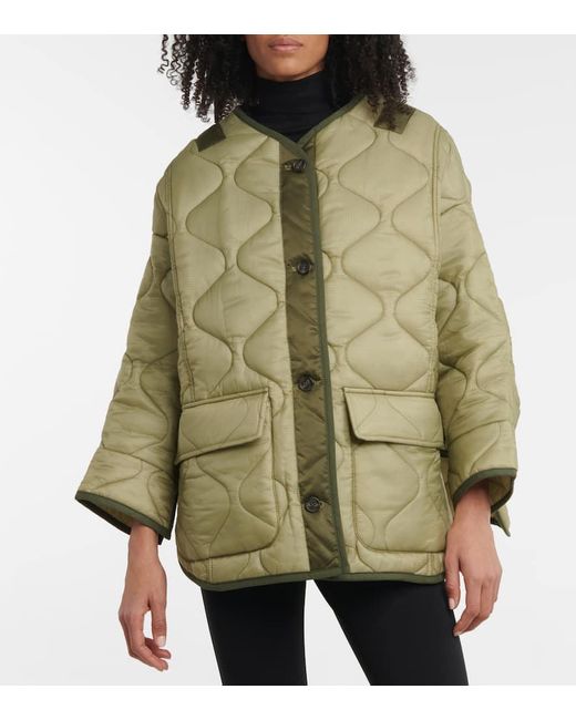 Frankie Shop Green Teddy Oversized Quilted Jacket
