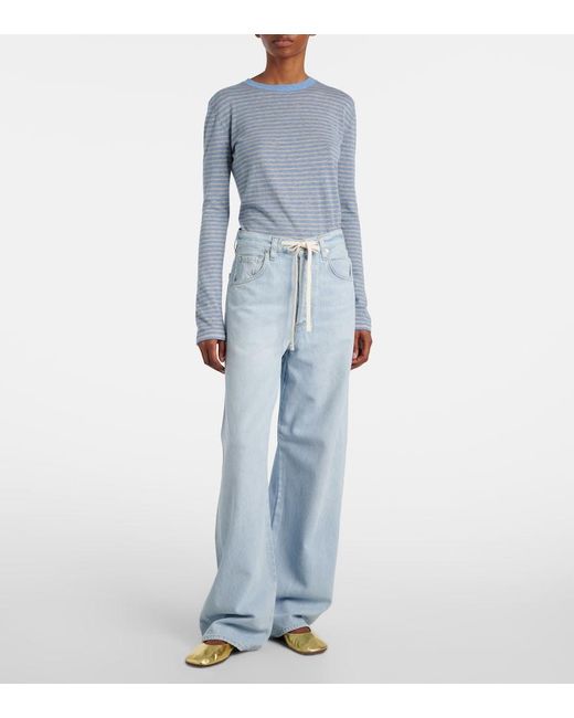 Citizens of Humanity Blue Brynn Low-Rise Wide-Leg Jeans