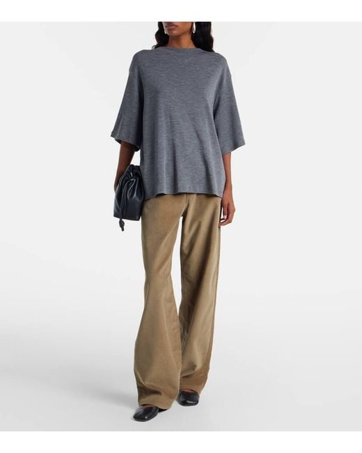 Rohe Natural Cotton Corduroy Wide-Leg Pants