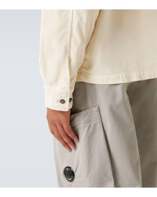 C P Company Hemdjacke Lens Aus Einem Baumwollgemisch in Natural für Herren