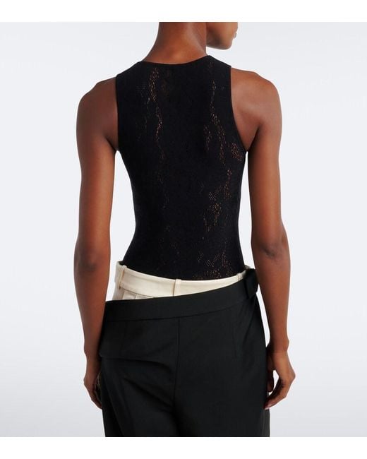 Wolford Black Infinite Floral Lace Bodysuit