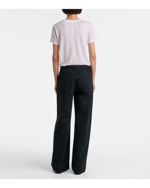 The Row Blue Eglitta Low-Rise Wide-Leg Jeans