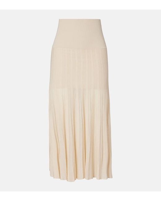 Isabel Marant Natural Ezra Pleated Semi-Sheer Crepe Skirt