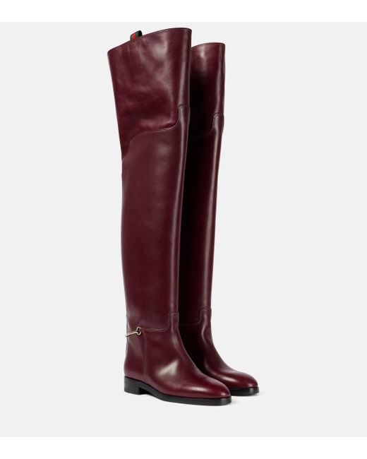 Gucci Red Leather Over-the-knee Boots