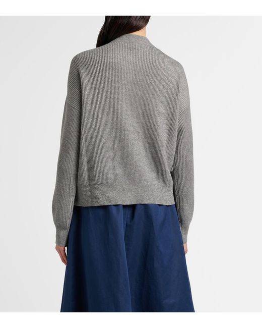 Brunello Cucinelli Gray Cashmere-Blend Lame Cardigan
