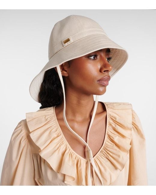 Chloé Natural Cotton-Blend Bucket Hat