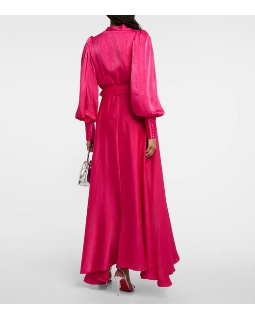 Vestido wrap Stila de saten Costarellos de color Pink