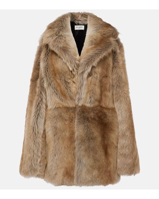 Chaqueta De Borrego Saint Laurent de color Brown