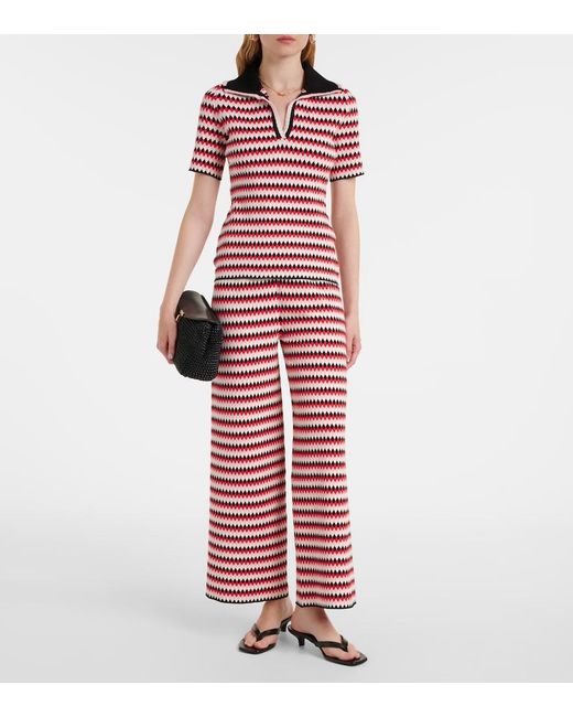 LaDoubleJ Red Checkers Knitted Polo