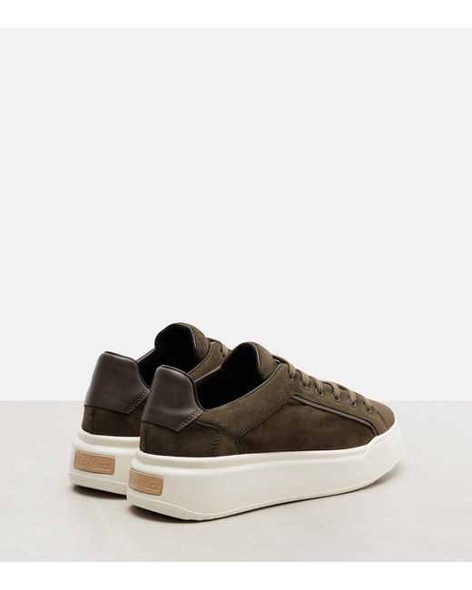Max Mara Brown Suede Platform Sneakers