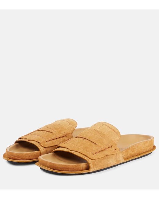Jacquemus Brown Mocassin Suede Slides