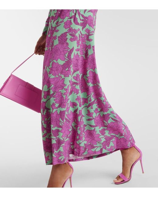 LaDoubleJ Purple Swing Printed Maxi Dress