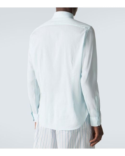Fedeli White Cotton-Blend Shirt for men