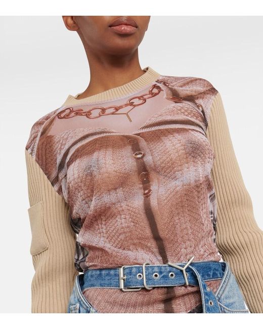 Y. Project Natural X Jean Paul Gaultier Trompe L'Oeil Top