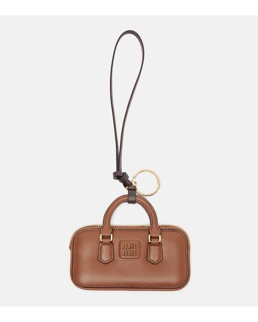 Miu Miu Brown Arcadie Leather Bag Charm