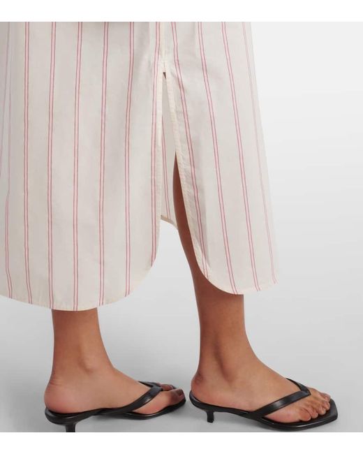 Totême  Natural Striped Cotton And Silk Shirt Dress