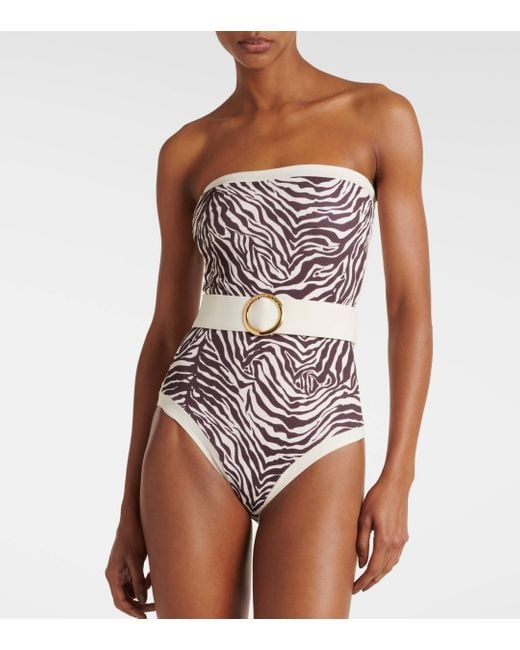Alexandra Miro Multicolor Whitney Zebra-print Swimsuit
