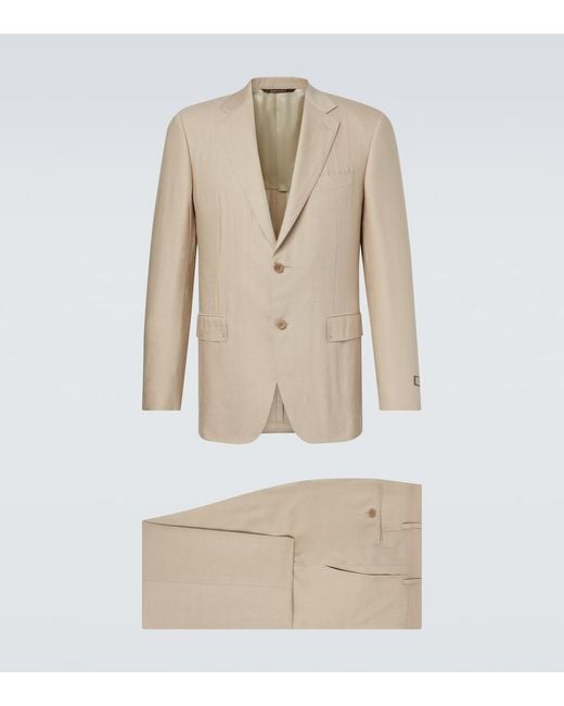 Canali Natural Linen And Wool Suit for men